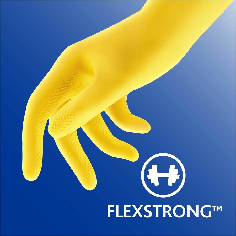 O-Cedar Playtex Handsaver Gloves, Medium, Yellow, Latex/Nitrile/Neoprene, Cotton Lined, Long Lasting, Durable, Anti-microbial, Odor Resistant, Textured Grip, Reusable, 2 Pairs