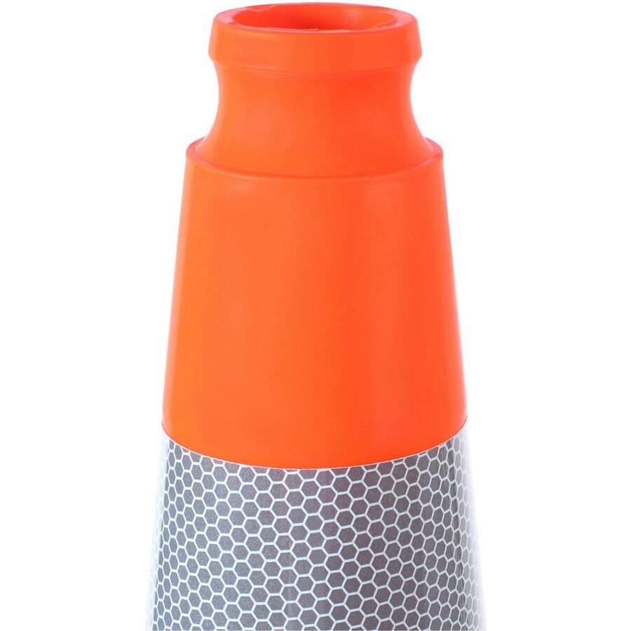 Tatco Slimline Traffic Cones - 36" Height - Reflective, Flexible - Polyvinyl Chloride (PVC) - Orange - 1 Each