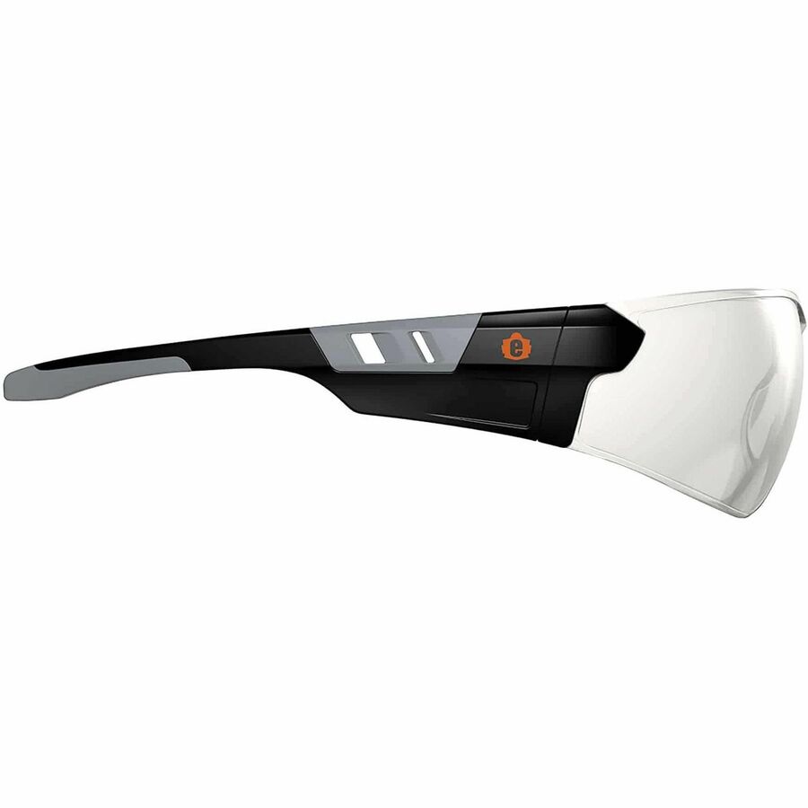 Ergodyne Skullerz SAGA Anti-Scratch & Enhanced Anti-Fog Safety Glasses, Sunglasses, Matte Black Frame, Polycarbonate, Rimless, Lightweight, Non-slip, 1 Each