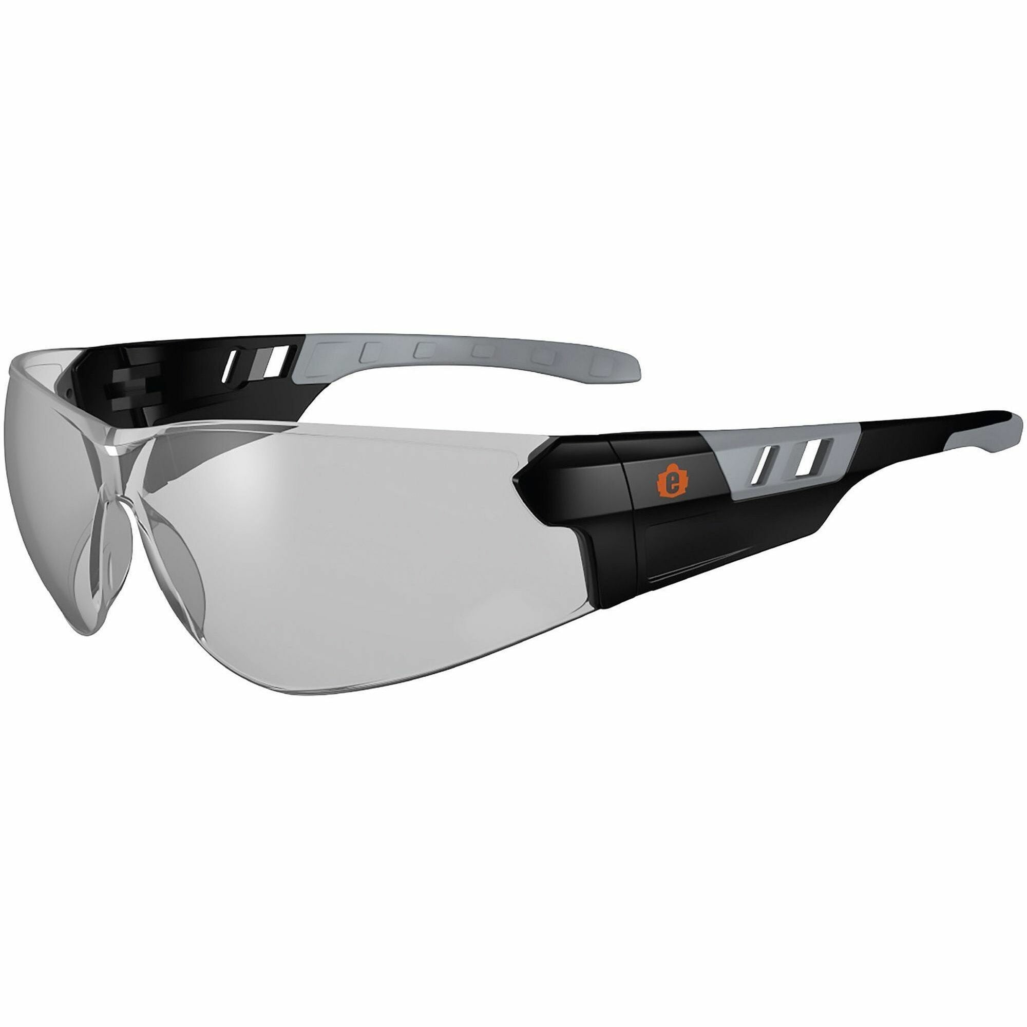 Ergodyne Skullerz SAGA Anti-Scratch & Enhanced Anti-Fog Safety Glasses, Sunglasses, Matte Black Frame, Polycarbonate, Rimless, Lightweight, Non-slip, 1 Each