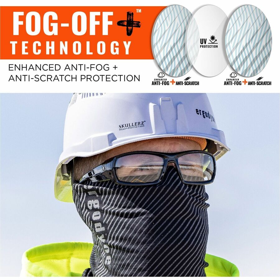 Ergodyne Skullerz Odin Anti-Scratch/Anti-Fog Safety Glasses, Translucent Lens, Matte Black Frame, Impact Resistant, Non-slip, Sweat Resistant, 1 Each