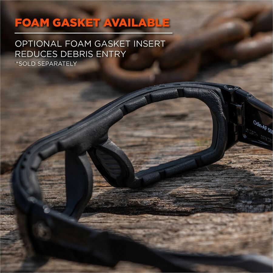 Ergodyne Skullerz Odin Anti-Scratch/Anti-Fog Safety Glasses, Translucent Lens, Matte Black Frame, Impact Resistant, Non-slip, Sweat Resistant, 1 Each