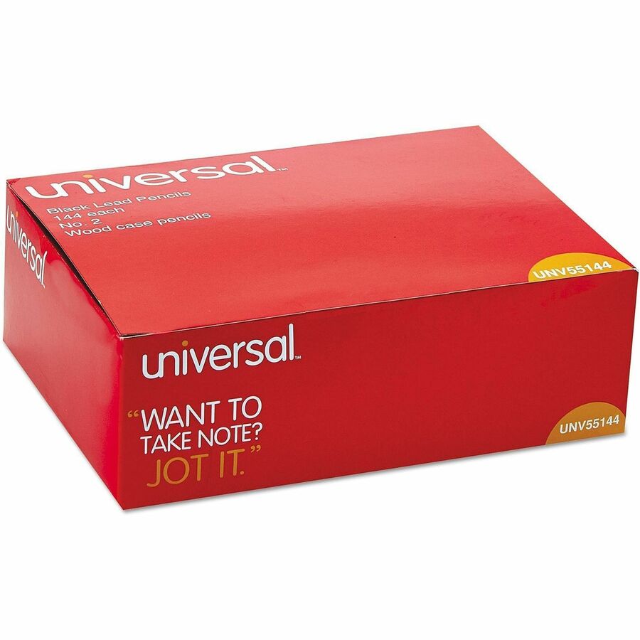 Universal Wood Pencil - Black Lead - HB/#2 - Yellow Wood Barrel - 144/Box - 1 Pack
