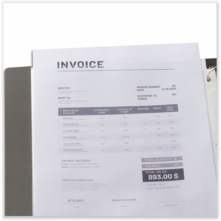 Universal Punched Ring Binder Sleeves, Letter Size, 3-Hole, Top Loading, Clear Polypropylene, 2 Sheet Capacity, 50/Pack, 1 Pack