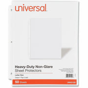 Universal Sheet Protector - 2 x Sheet Capacity - For Letter Sheet - 3 x Holes - Ring Binder - Clear - Polypropylene - 50 / Pack