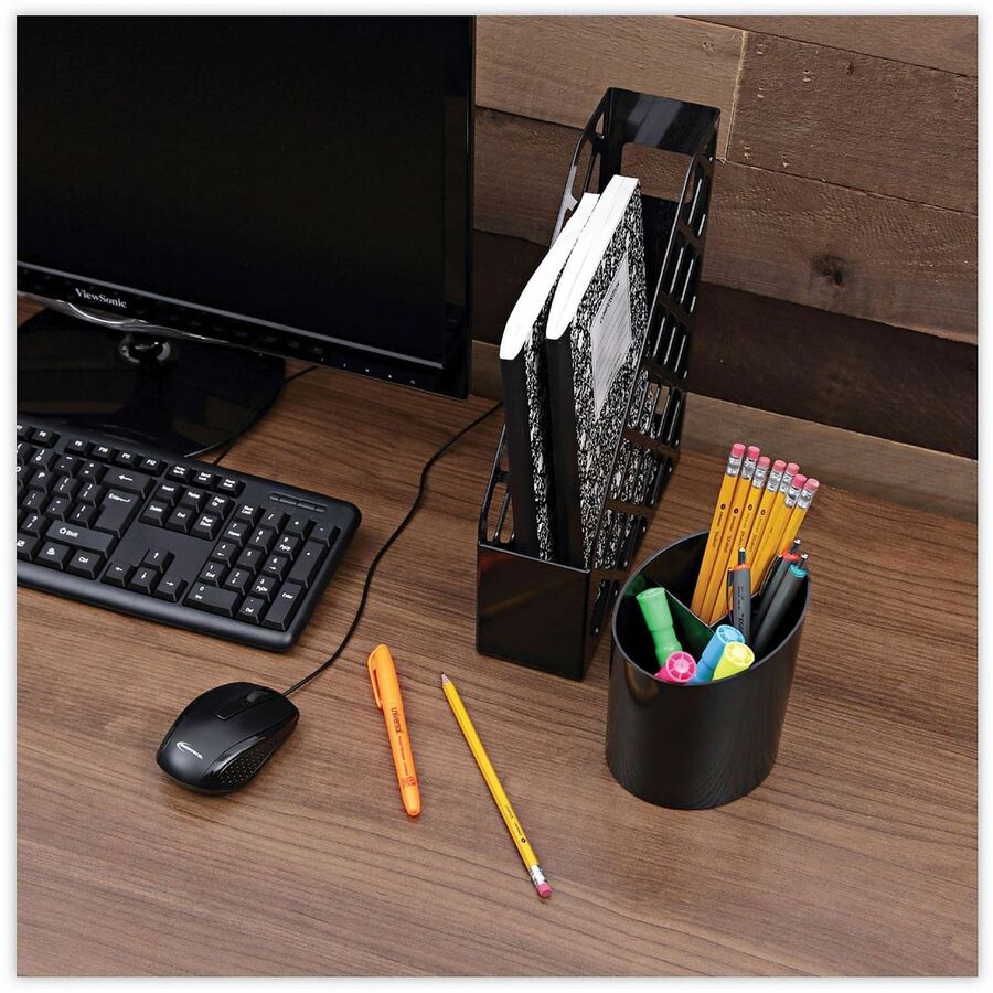 5.6" Height x 4.4" Width x 4.3" Depth - Plastic - Black - Recyclable, Compact, Sturdy - 1 Each