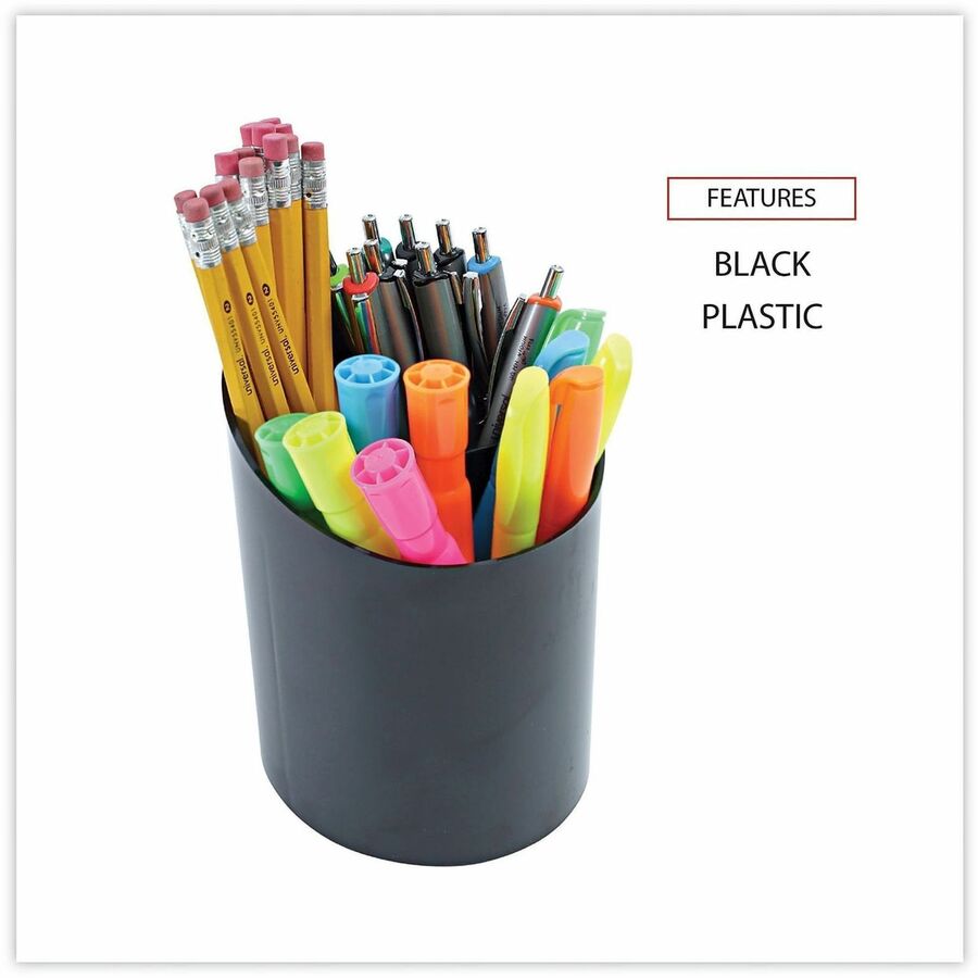5.6" Height x 4.4" Width x 4.3" Depth - Plastic - Black - Recyclable, Compact, Sturdy - 1 Each