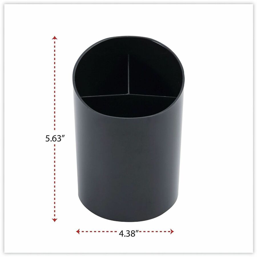 5.6" Height x 4.4" Width x 4.3" Depth - Plastic - Black - Recyclable, Compact, Sturdy - 1 Each