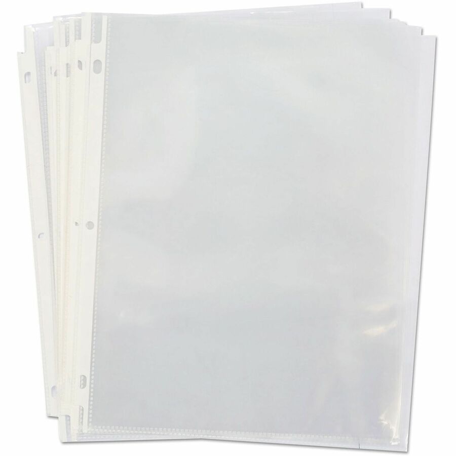 Universal Punched Ring Binder Sleeves, Letter Size, 3-Hole, Top Loading, Clear Polypropylene, 2 Sheet Capacity, 50/Pack, 1 Pack