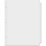 Side Tab(s) - 5 Tab(s)/Set - 8.5" Divider Width x 11" Divider Length - 3 Hole Punched - White Ledger Stock Divider - White Ledger Stock Tab(s) - Customizable, Punched, Reinforced Edges, Durable, Tear Proof - 36 Set