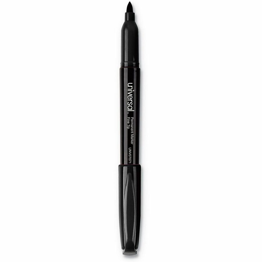 Universal Permanent Marker - Black Ink - Writing, Sketching, Classroom - 1 Dozen