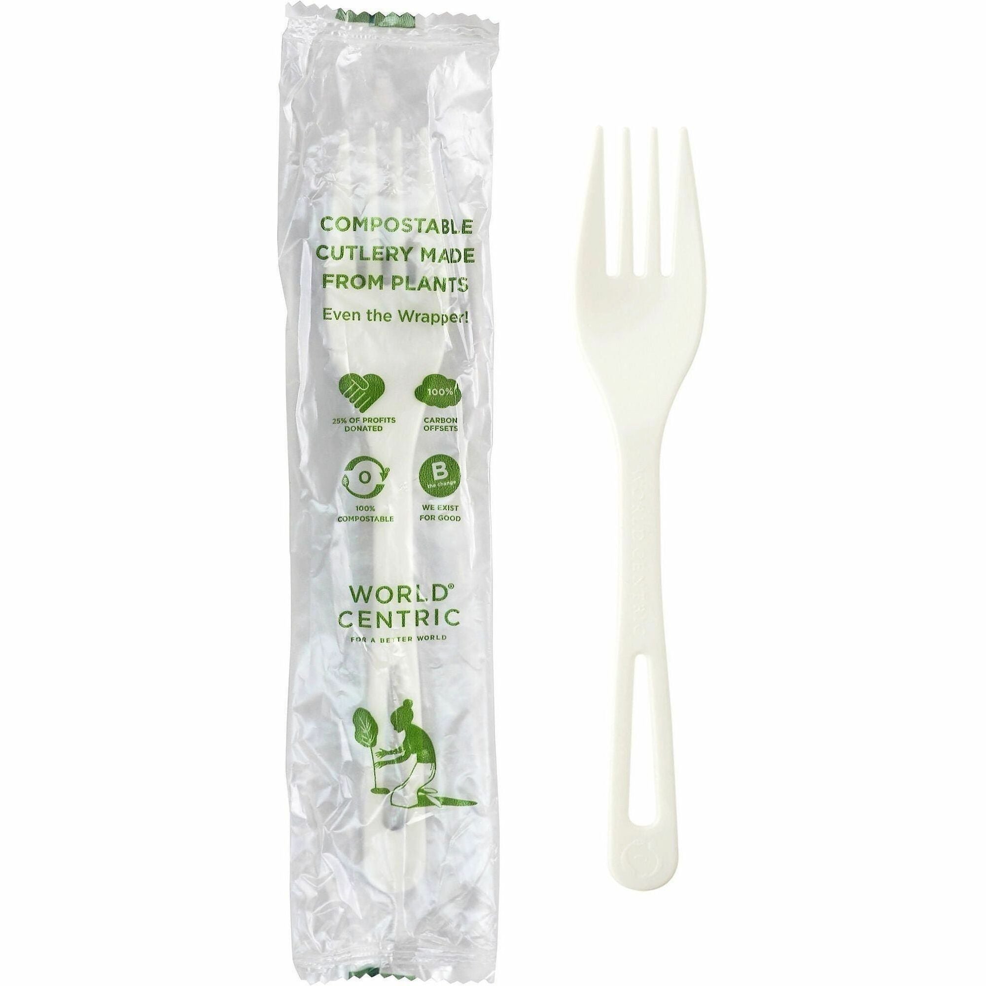 Fork - Fork - Dishwasher Safe - Talc-filled Polylactic Acid (TPLA) - Light Beige - 750 / Carton