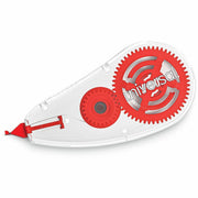 Universal Correction Tape - 0.20" Tape Width x 26.25 ft Tape Length - 1 Line(s) - White Tape - Clear, Red Dispenser - Non-refillable, Easy to Use, Comfortable - Plastic, Film - 6 / Box