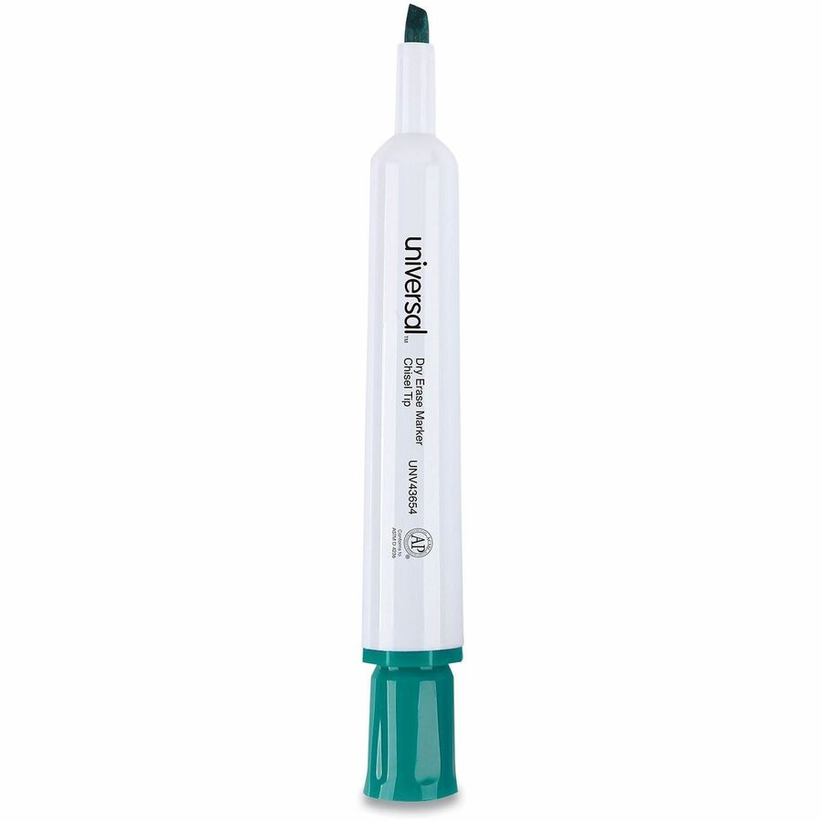 Universal Dry Erase Marker - Broad Chisel Marker Point - Erasable - Green Ink - Dry - Glass, Classroom, Home, Office - 1 Dozen