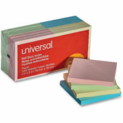 Universal Standard Self-Stick Pads - 1200 x Assorted Pastel - Square - 100 Sheets per Pad - Unruled - Assorted Pastel - Self-stick, Residue-free, Repositionable - 12 / Pack