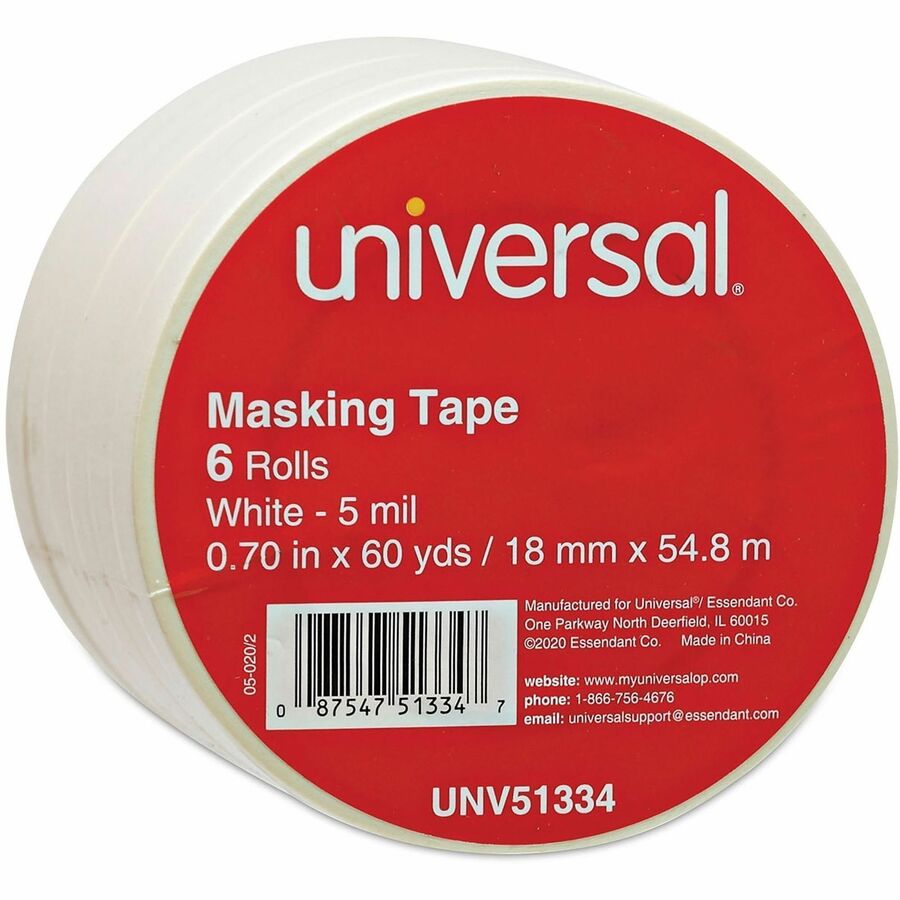 59.93 yd Length x 0.71" Width x 5.5 mil Thickness - 3" Core - Beige - Natural Rubber - Crepe Paper Backing - 6 / Pack