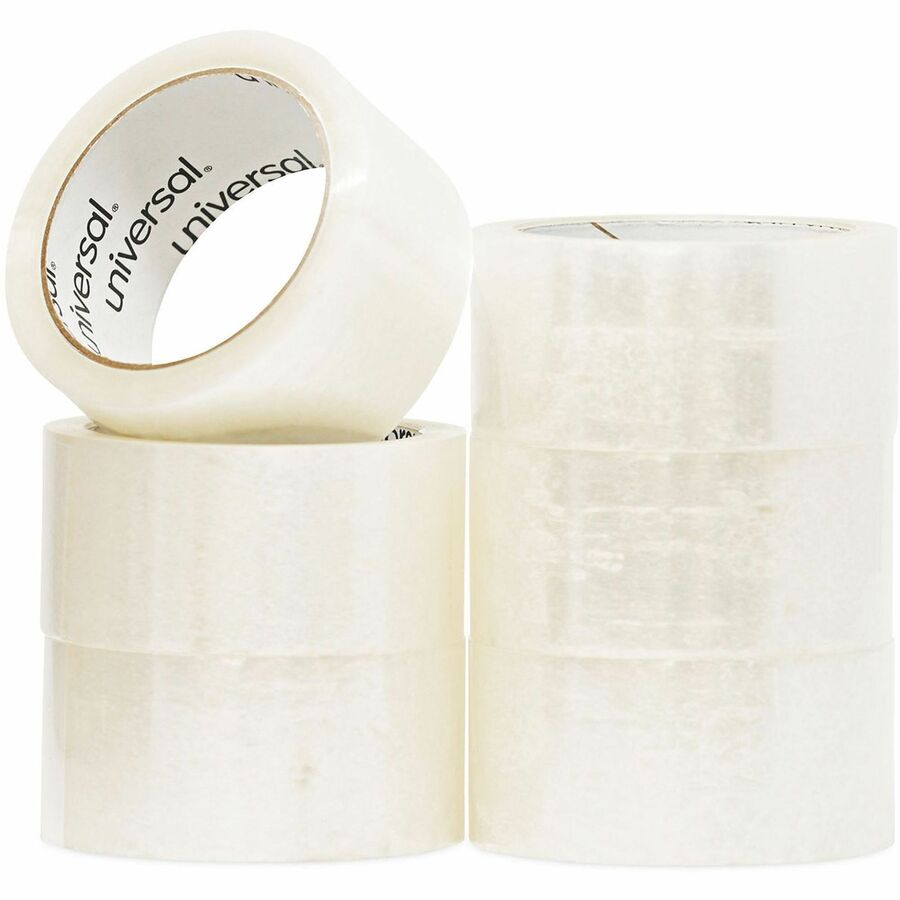 60 yd Length x 1.88" Width x 2 mil Thickness - 3" Core - Clear - Synthetic Rubber - Plastic Backing - 6 / Pack