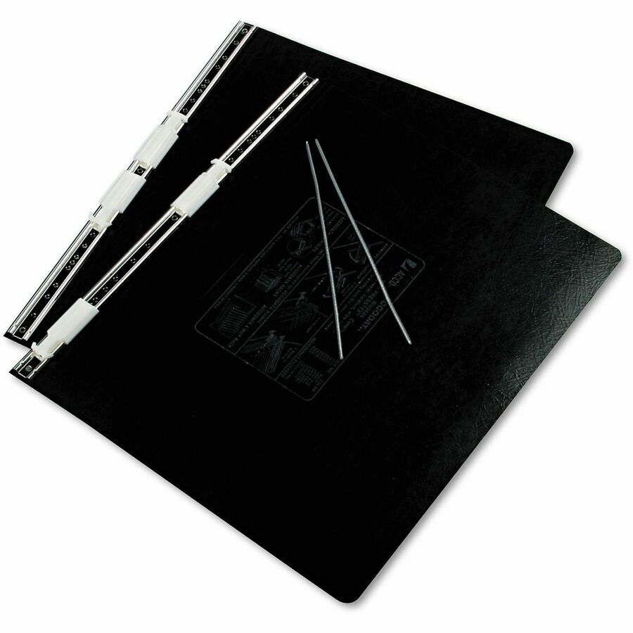 ACCO 14-7/8"x11" Presstex Hanging Data Binder - 6" Binder Capacity - Fastener(s): Post - Presstex, Acrylic, Nylon - Black - Hook, Water Resistant, Retractable Filing Hooks, Flexible, Hanging System, Embossed, Moisture Resistant - 1 Each