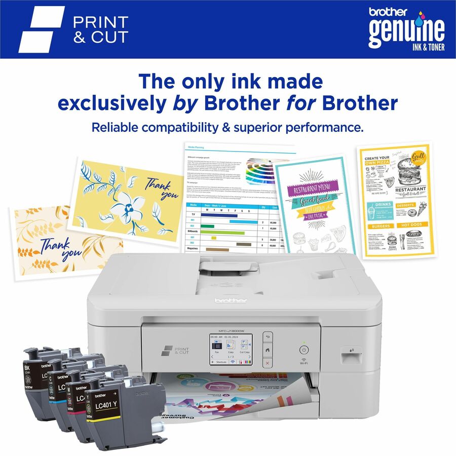 Copier/Fax/Printer/Scanner - 6000 x 1200 dpi Print - Automatic Duplex Print - Color Flatbed Scanner - 1200 x 600 dpi Optical Scan - Wireless LAN - Wi-Fi Direct, Brother Mobile Connect, Apple AirPrint, Mopria - USB - For Plain Paper Print - 1 Each