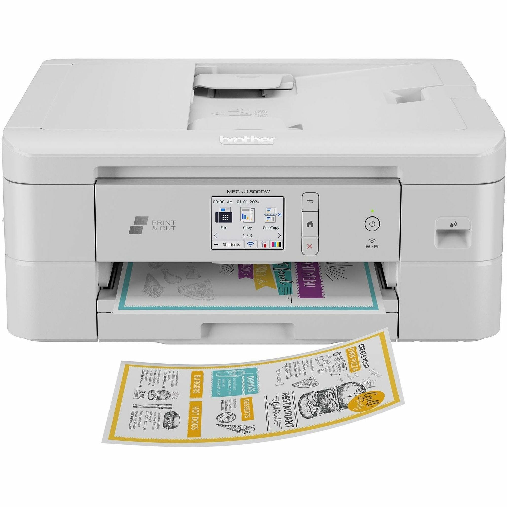 Copier/Fax/Printer/Scanner - 6000 x 1200 dpi Print - Automatic Duplex Print - Color Flatbed Scanner - 1200 x 600 dpi Optical Scan - Wireless LAN - Wi-Fi Direct, Brother Mobile Connect, Apple AirPrint, Mopria - USB - For Plain Paper Print - 1 Each