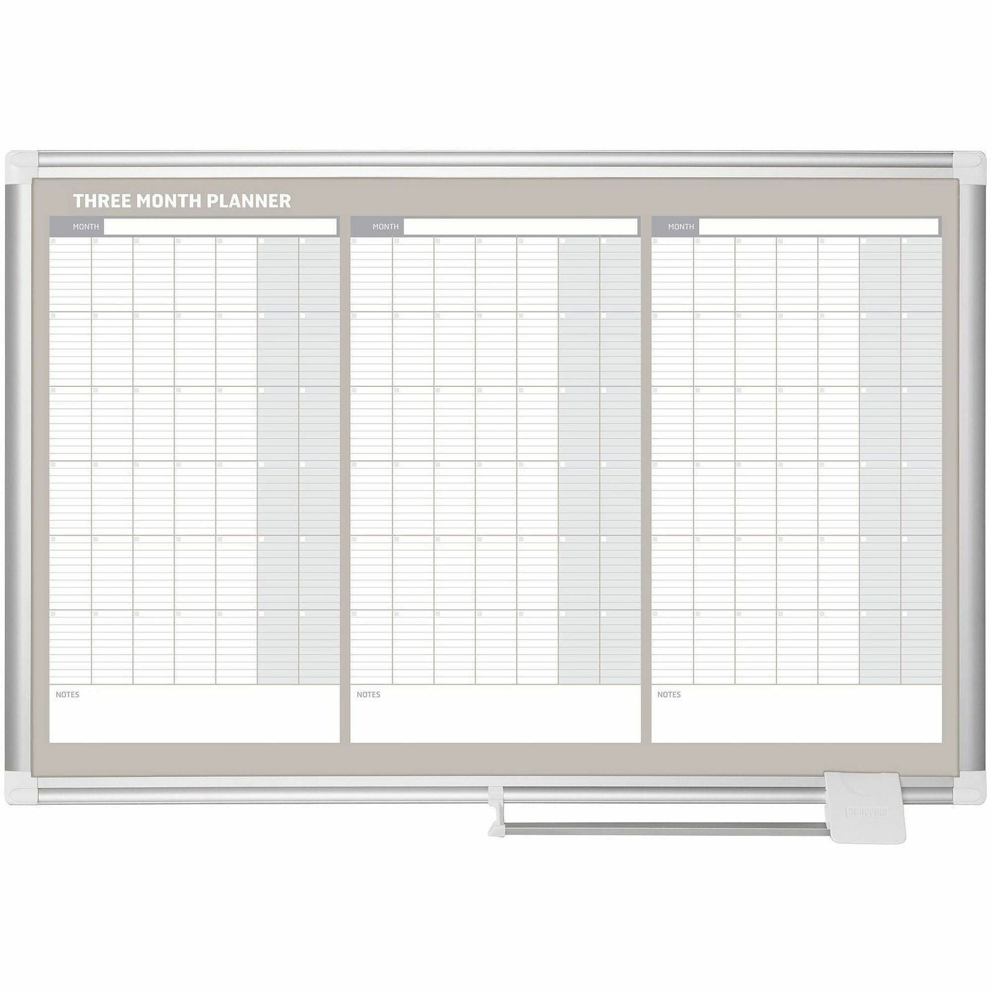 MasterVision 3-Month Calendar Board