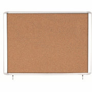 MasterVision Water-Resistant Enclosed Corkboard - 47" Board Height x 38.30" Board Width x 0.70" Board Depth - Light Brown Cork Surface - Water Resistant - Gray Anodized Aluminum Frame - 48" Height - 1 Each