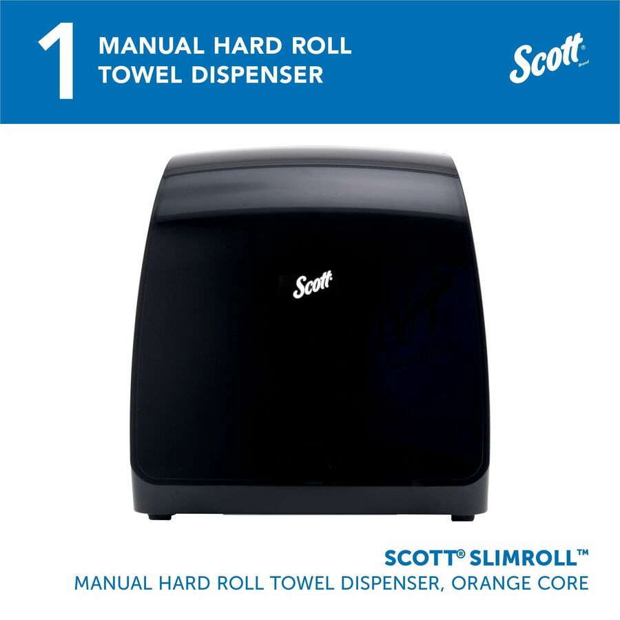 Scott Slimroll Towel Dispenser - 13" Height x 12.7" Width x 7.2" Depth - Plastic - Black - Hygienic, Compact, Wall Mountable, Touch-free - 1 Carton