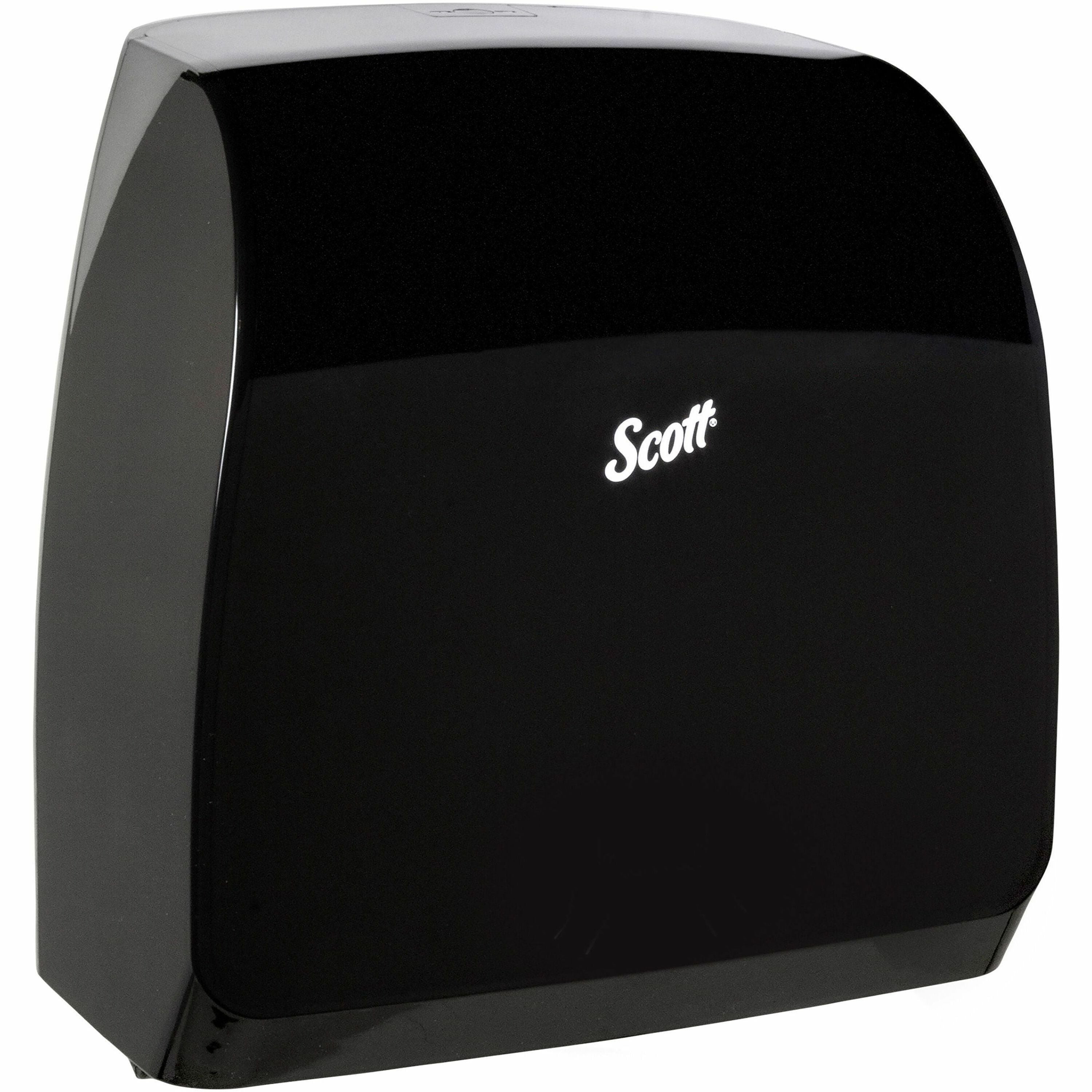 Scott Slimroll Towel Dispenser - 13" Height x 12.7" Width x 7.2" Depth - Plastic - Black - Hygienic, Compact, Wall Mountable, Touch-free - 1 Carton