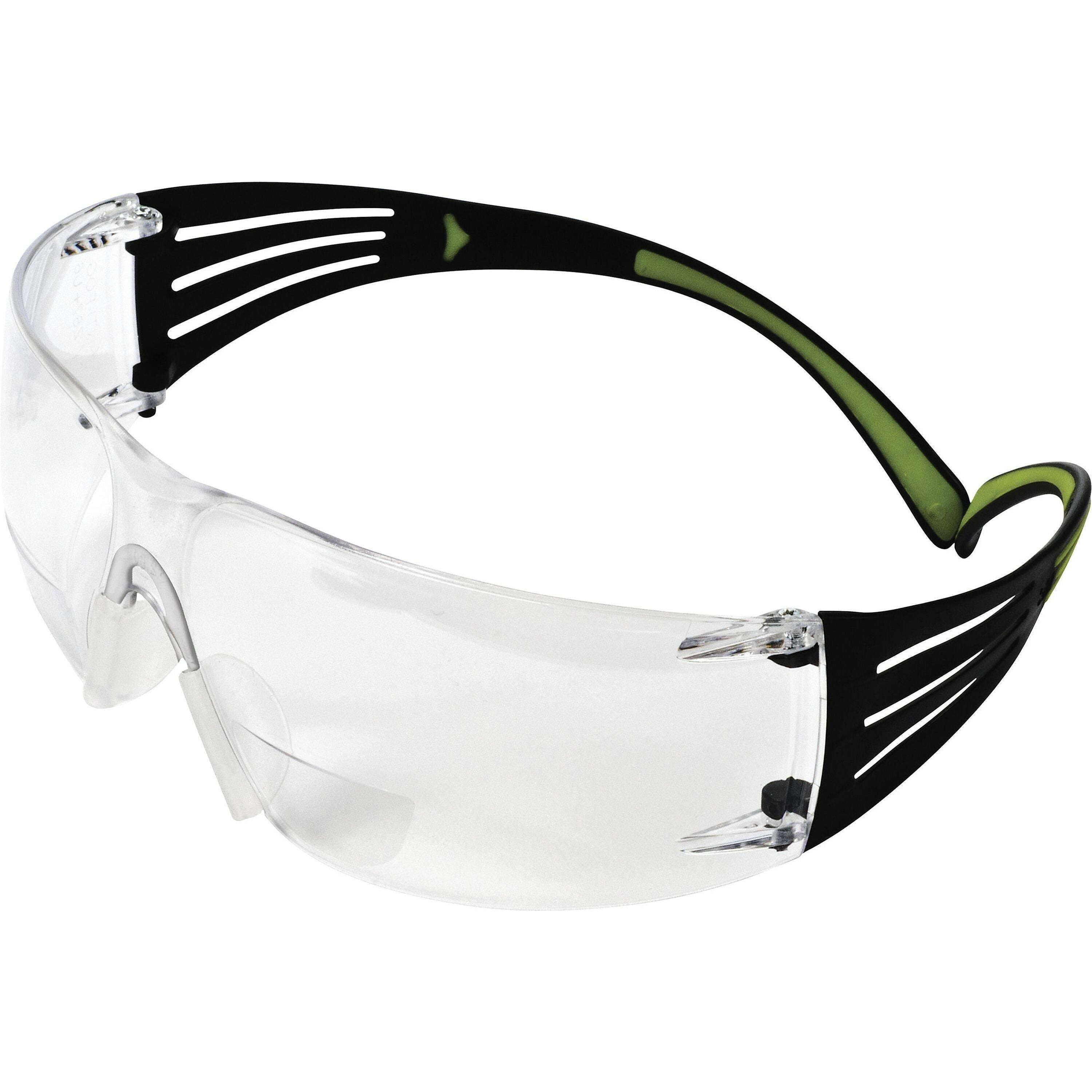 3M SecureFit 400 Series Protective Eyewear, Clear Anti-Fog Polycarbonate Lens, Impact Resistant, Frameless, Rubber Tipped Temples, 1 Each