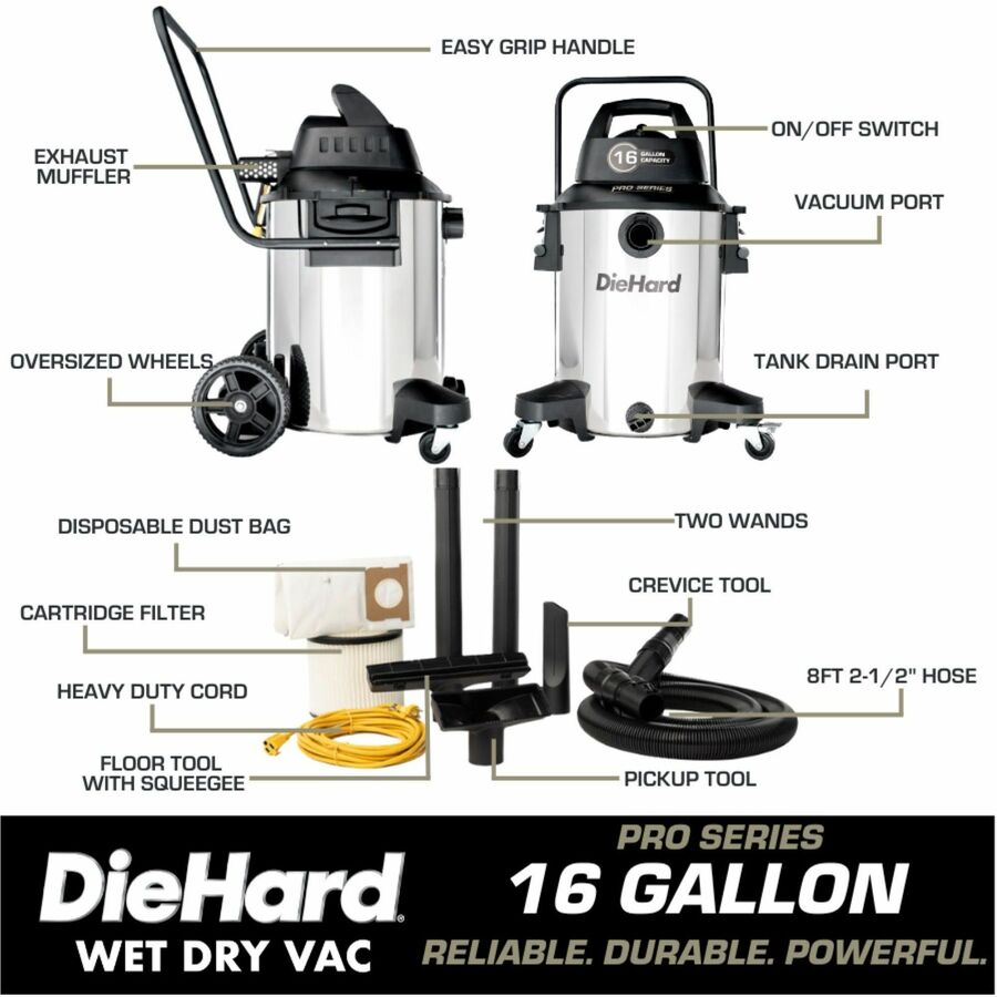 DieHard 16-Gallon 6.5 HP Pro Series Wet/Dry Vacuum