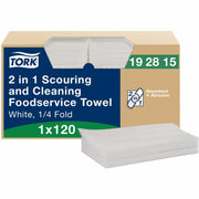 For Surface, Food Service, Countertop, House - Towel - Non-scratching, Absorbent, Abrasive, Reusable, Soft, Flexible, Easy to Use, Durable, Tear Resistant, Quarter-fold - White - 120 Sheets - 1 Box