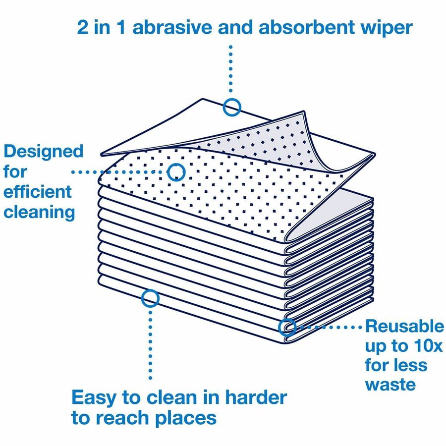 For Surface, Food Service, Countertop, House - Towel - Non-scratching, Absorbent, Abrasive, Reusable, Soft, Flexible, Easy to Use, Durable, Tear Resistant, Quarter-fold - White - 120 Sheets - 1 Box