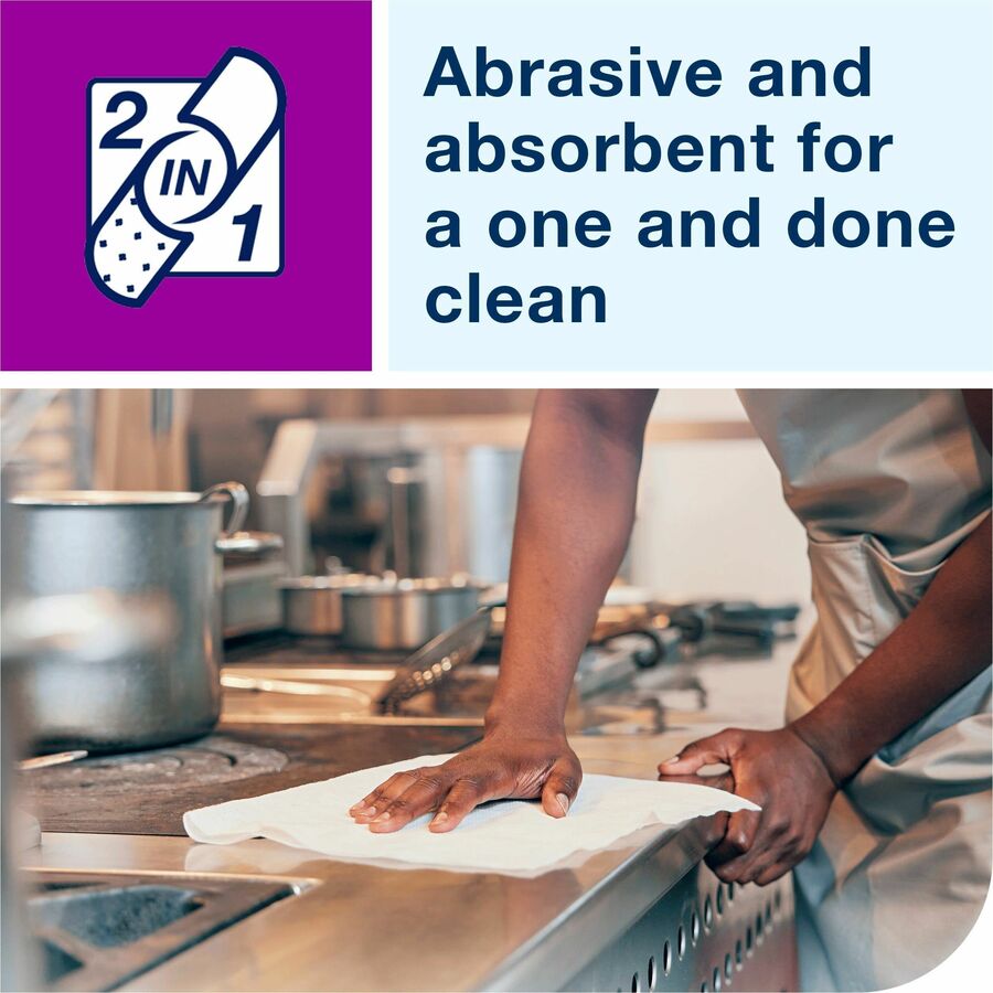 For Surface, Food Service, Countertop, House - Towel - Non-scratching, Absorbent, Abrasive, Reusable, Soft, Flexible, Easy to Use, Durable, Tear Resistant, Quarter-fold - White - 120 Sheets - 1 Box