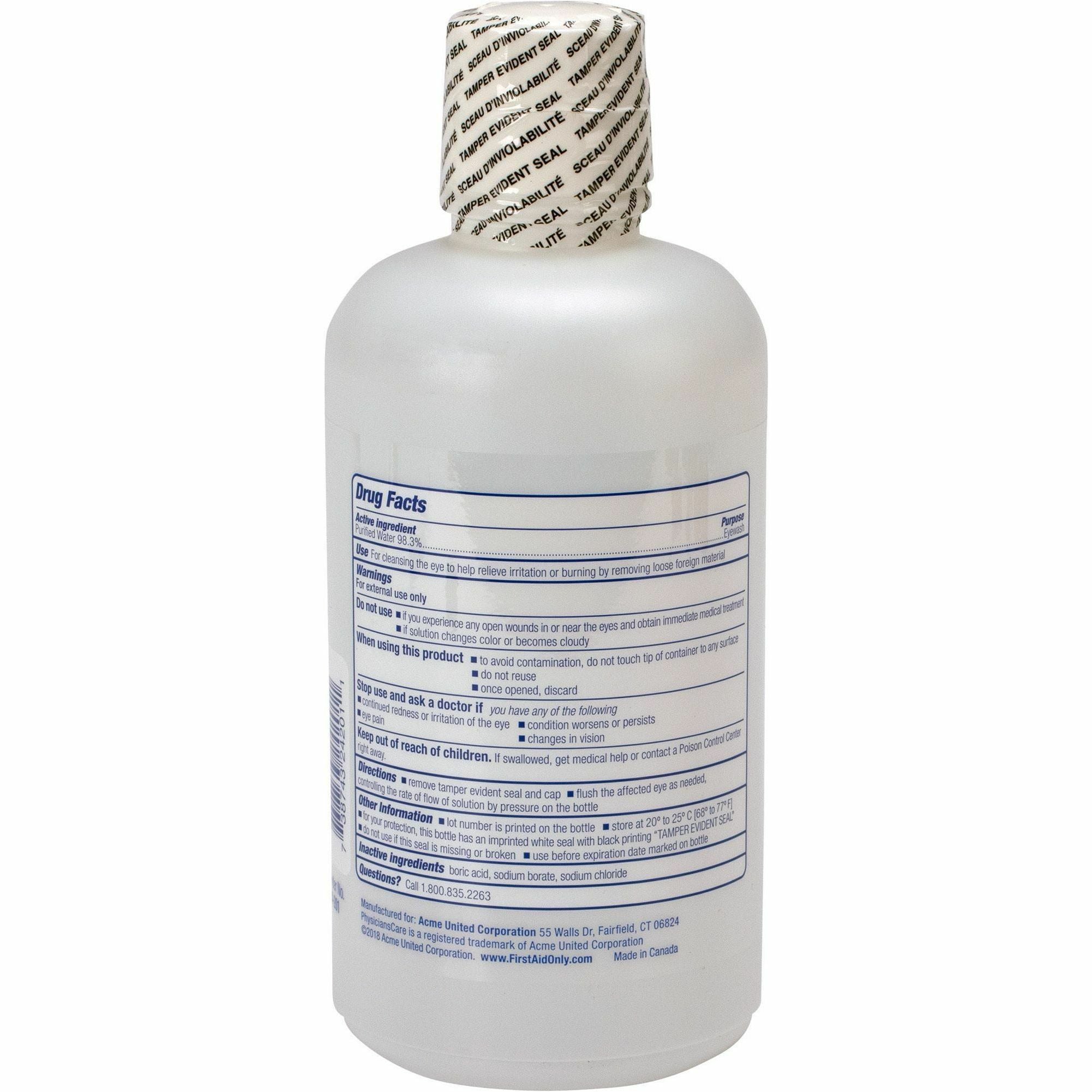 First Aid Only Sterile Ophthalmic Solution Eyewash - 1 quart - Sterile - For Eye Burning, Irritated Eyes - 1 Each