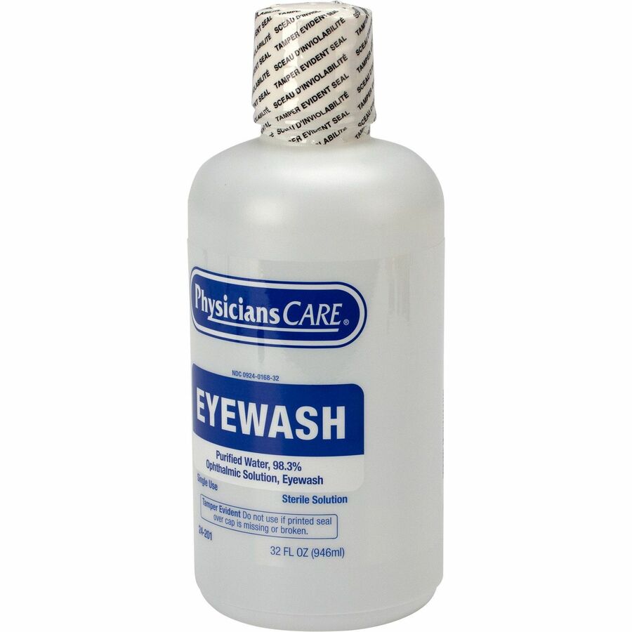 First Aid Only Sterile Ophthalmic Solution Eyewash - 1 quart - Sterile - For Eye Burning, Irritated Eyes - 1 Each
