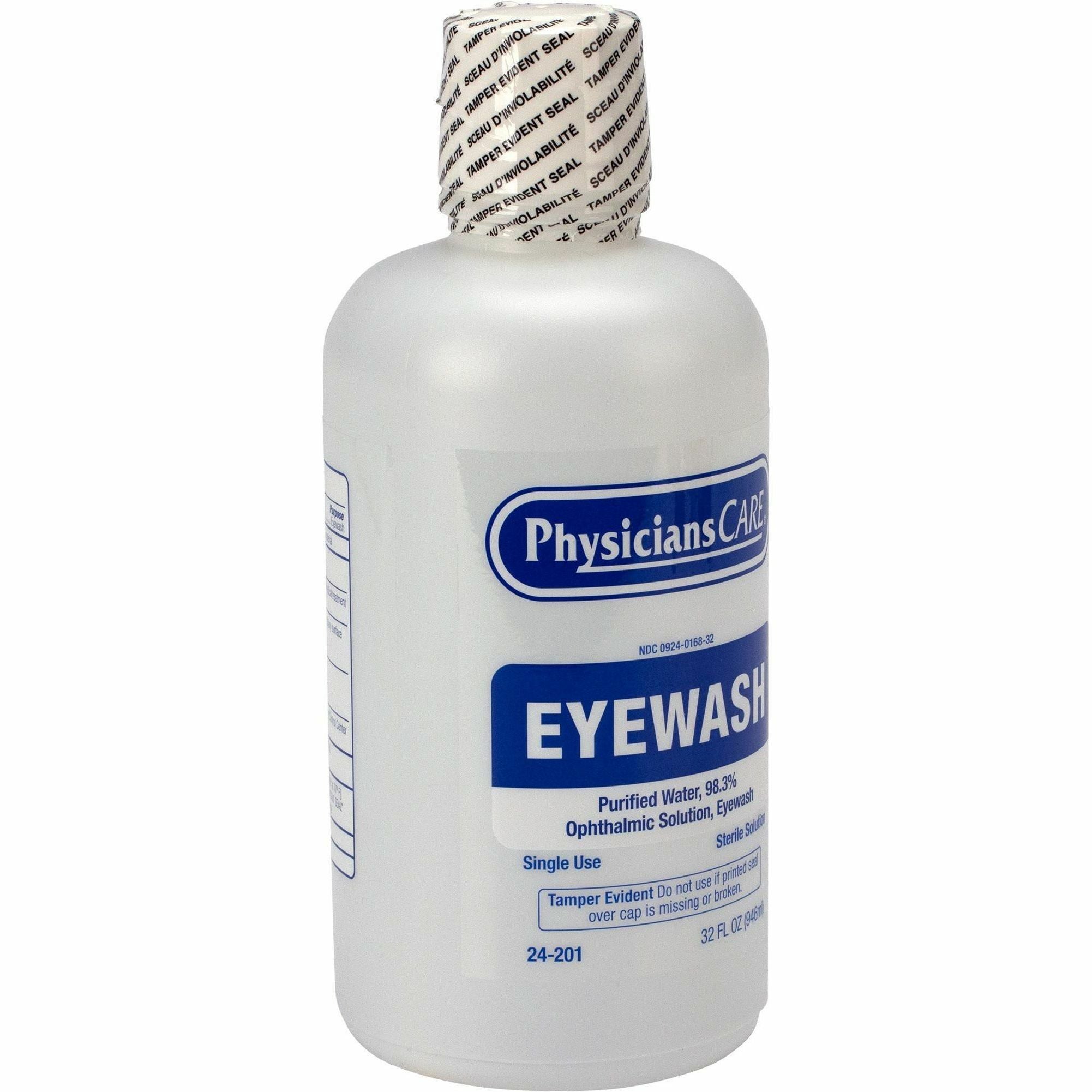 First Aid Only Sterile Ophthalmic Solution Eyewash - 1 quart - Sterile - For Eye Burning, Irritated Eyes - 1 Each