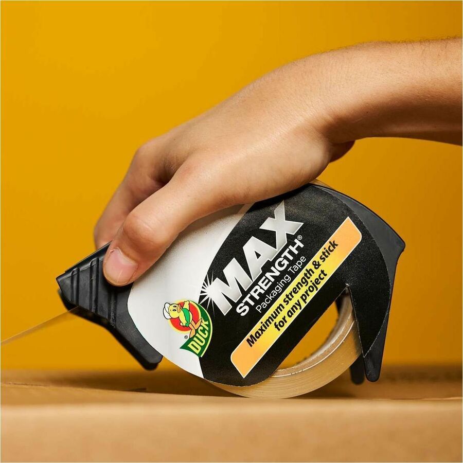 Duck Max Strength Packaging Tape - 54.60 yd Length x 1.88" Width - Clear - Damage Resistant - For Packaging, Shipping, Moving, Storage, Box, Home, Office, Project, Sealing - 12 / Pack