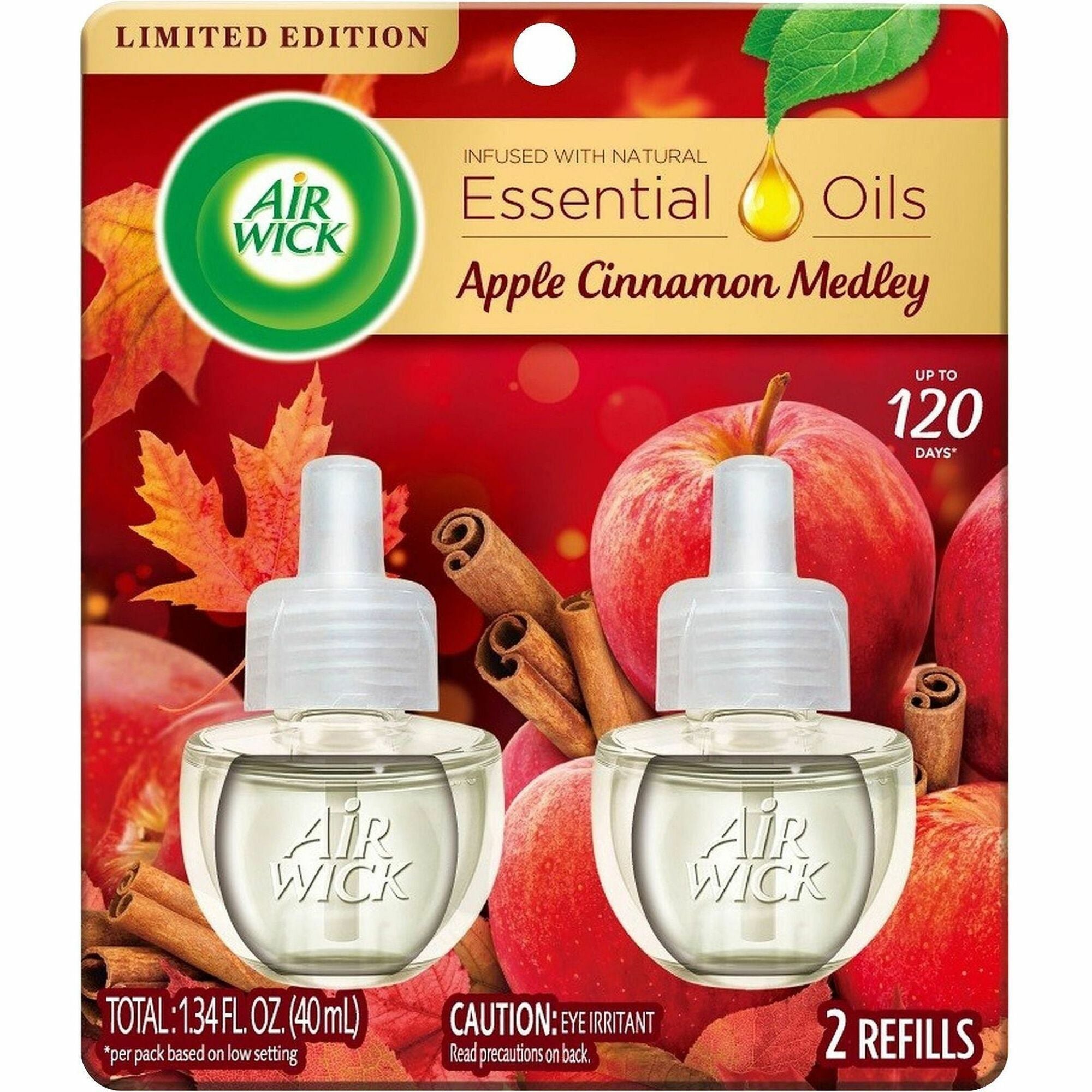 Air Wick Apple Scented Oil - Oil - 0.6 fl oz (0 quart) - Apple Cinnamon Medley - 60 Day - Long Lasting/ - 1 Pack