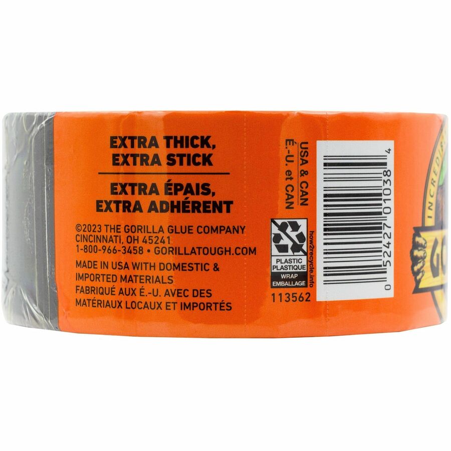 Gorilla Tape - 10 yd Length x 1.88" Width - Black - 1 Each