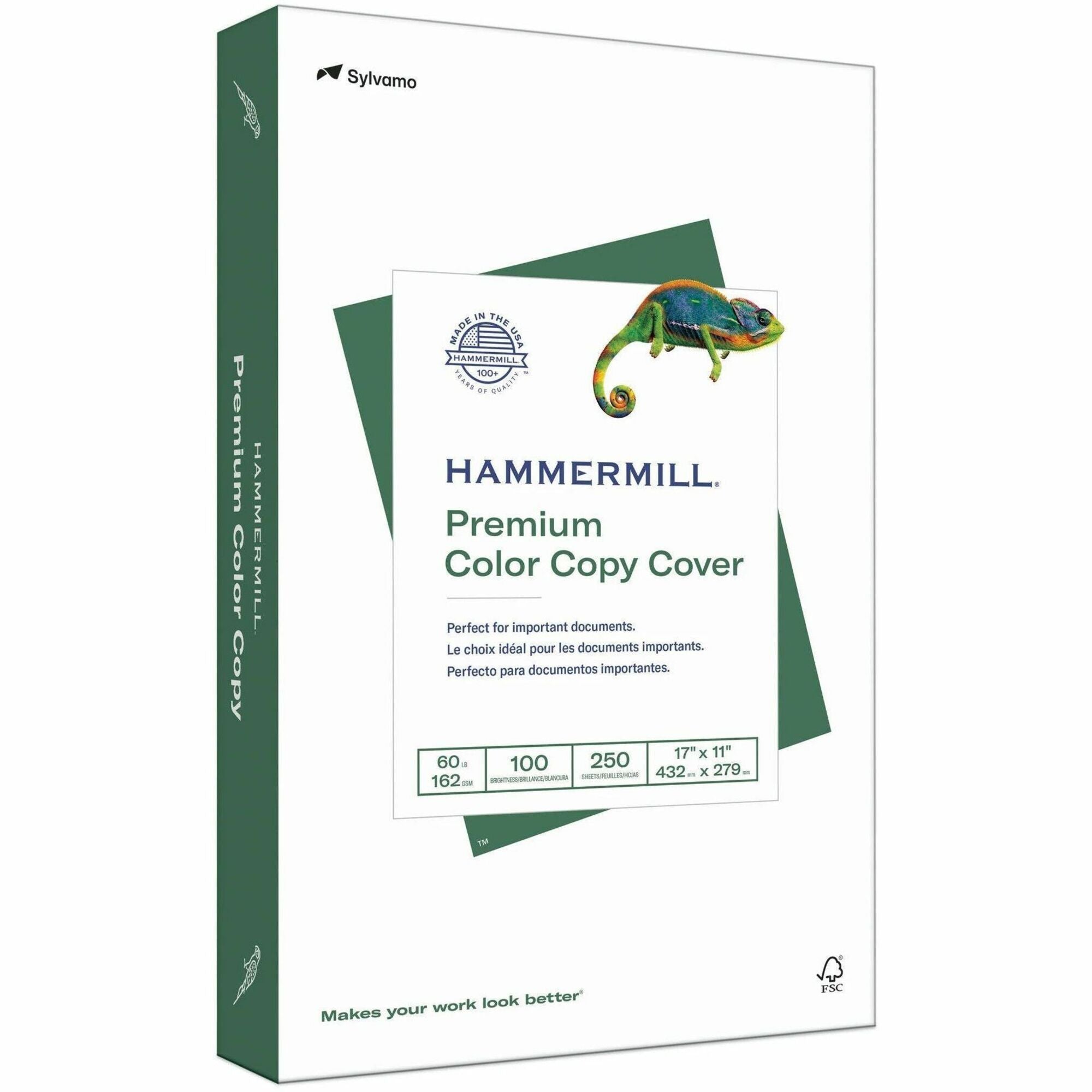 100 Brightness - 99% Opacity - 11" x 17" - 100 lb Basis Weight - 271 g/m² Grammage - Ultra Smooth - Sustainable Forestry Initiative (SFI) - Jam-free, Acid-free - Photo White - 1500 Sheets - 250 Sheets per Ream - 3 Carton