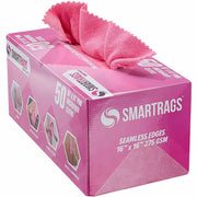 Monarch Smart Rags Microfiber Cloths - For Institutional, Automotive, Office, Healthcare, Household, Garage, Breakroom, Factory, Hospital - Heavy Duty, Reusable, Streak-free, Lint-free, Dirt Resistant, Grime Resistant - Pink - 50 / Box