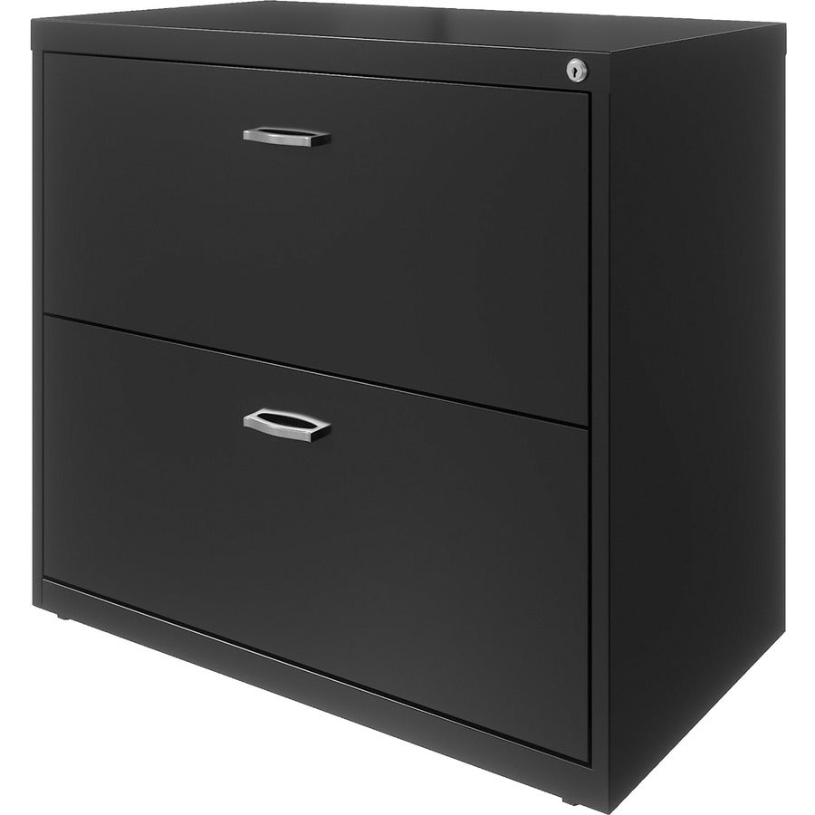 NuSparc 2-Drawer Lateral File, Black, Steel, Letter Size, Lateral, 30" W x 17.6" D x 27.7" H, 1 Each