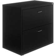 NuSparc 2-Drawer Lateral File, Black, Steel, Letter Size, Lateral, 30" W x 17.6" D x 27.7" H, 1 Each