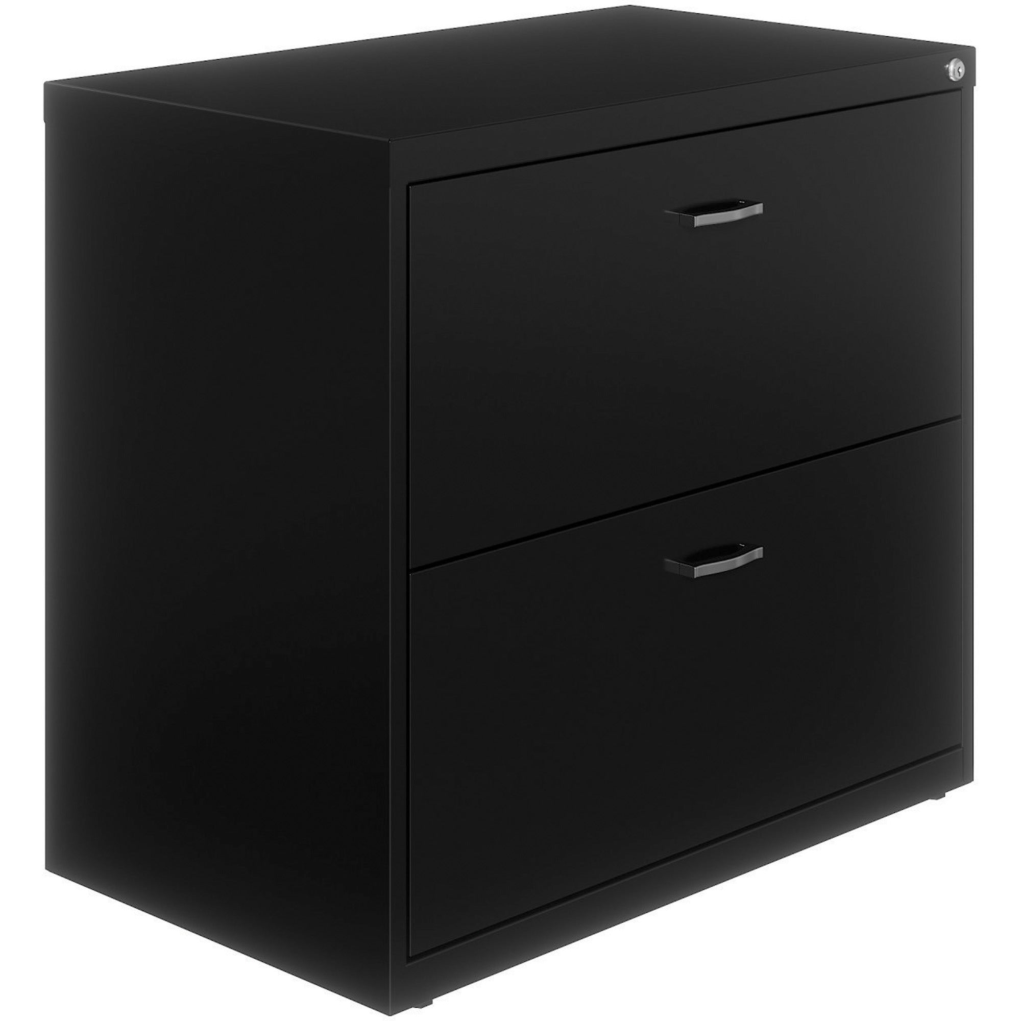 NuSparc 2-Drawer Lateral File, Black, Steel, Letter Size, Lateral, 30" W x 17.6" D x 27.7" H, 1 Each