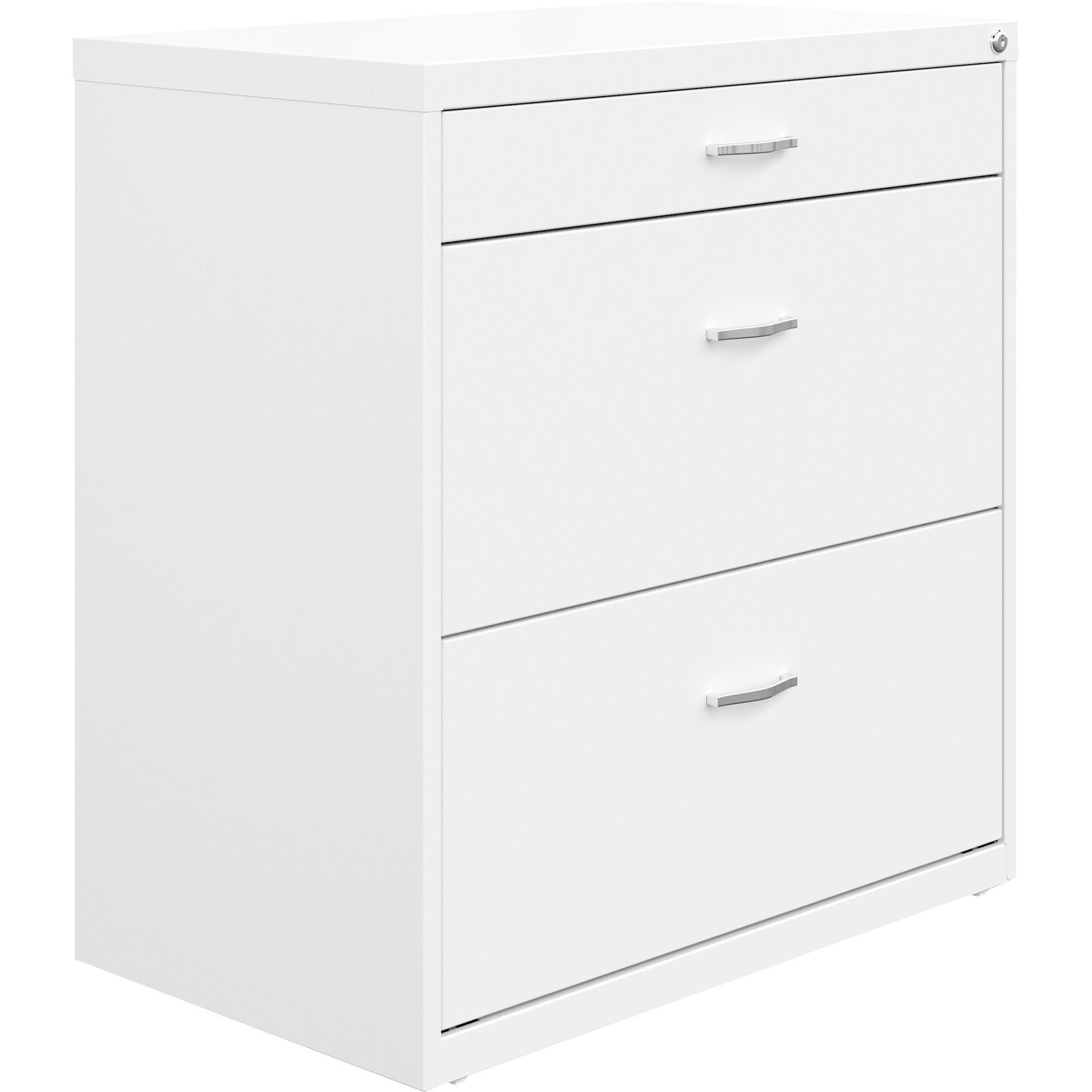 NuSparc Pencil Drawer Lateral File, 2 Drawers, Letter Size, Lateral, Steel, White, 30" W x 17.6" D x 31.7" H, 1 Each