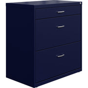 NuSparc Pencil Drawer Lateral File, 2 Drawers, Letter Size, Lateral, Steel, Navy, 30" W x 17.6" D x 31.7" H, 1 Each