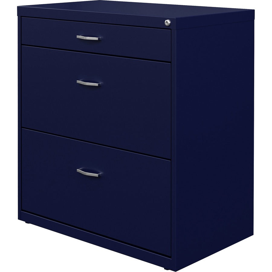 NuSparc Pencil Drawer Lateral File, 2 Drawers, Letter Size, Lateral, Steel, Navy, 30" W x 17.6" D x 31.7" H, 1 Each