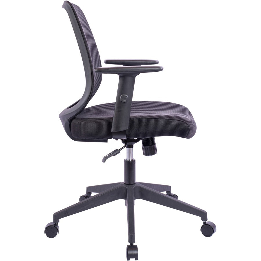 NuSparc Mid-Back Task Chair - Fabric Back Material - Mid Back - 5-star Base - Black - Armrest - 1 Each