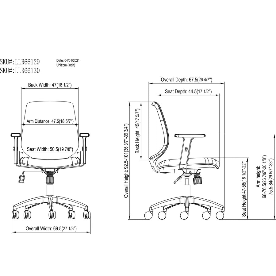 NuSparc Mid-Back Task Chair - Fabric Back Material - Mid Back - 5-star Base - Gray - Armrest - 1 Each