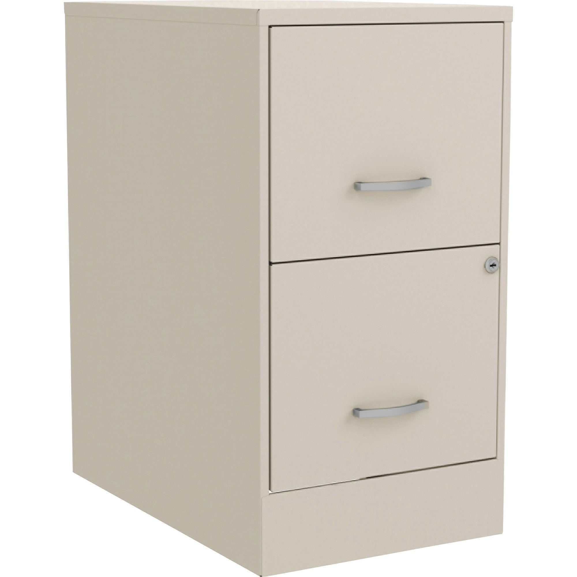 NuSparc File Cabinet - 14.2" Width x 22" Depth x 26.6" Height - 2 x Drawer(s) for File - Letter - Mobility, Locking Drawer, Glide Suspension, 3/4 Drawer Extension, Cam Lock, Nonporous Surface - Stone - Steel, Painted Steel - Recycled